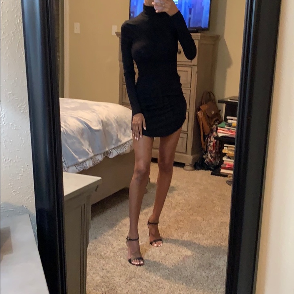 Black turtle neck dress